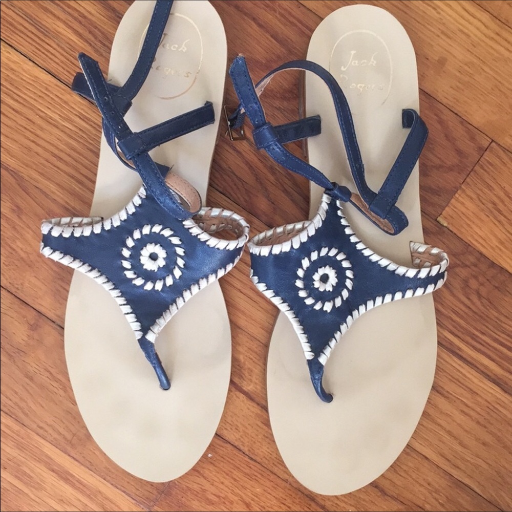 Jack Rogers Navy & Gold Sandals